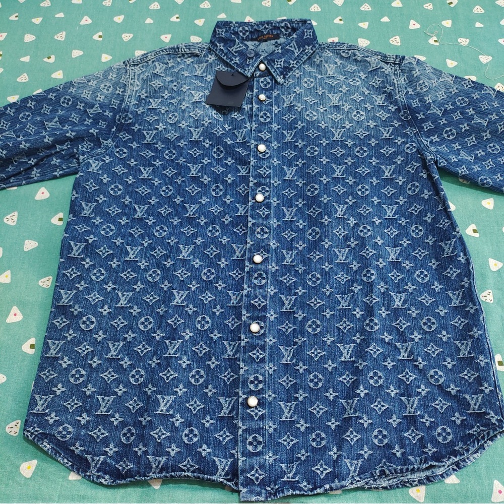 Louis Vuitton Blue Denim Monogram Shirt